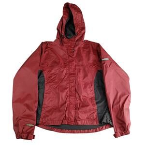 Stearns Drywear Jacket Mens Small Red Full Zip Lined Coat Hood Fishing Outdoor